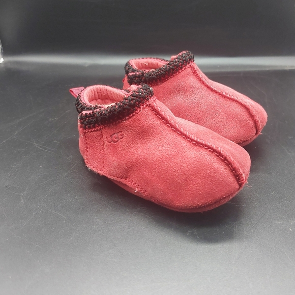 UGG TASMAN RED SUEDE SHEARLING INFANT BOOTS BOOTIES 4/5 - Picture 2 of 10